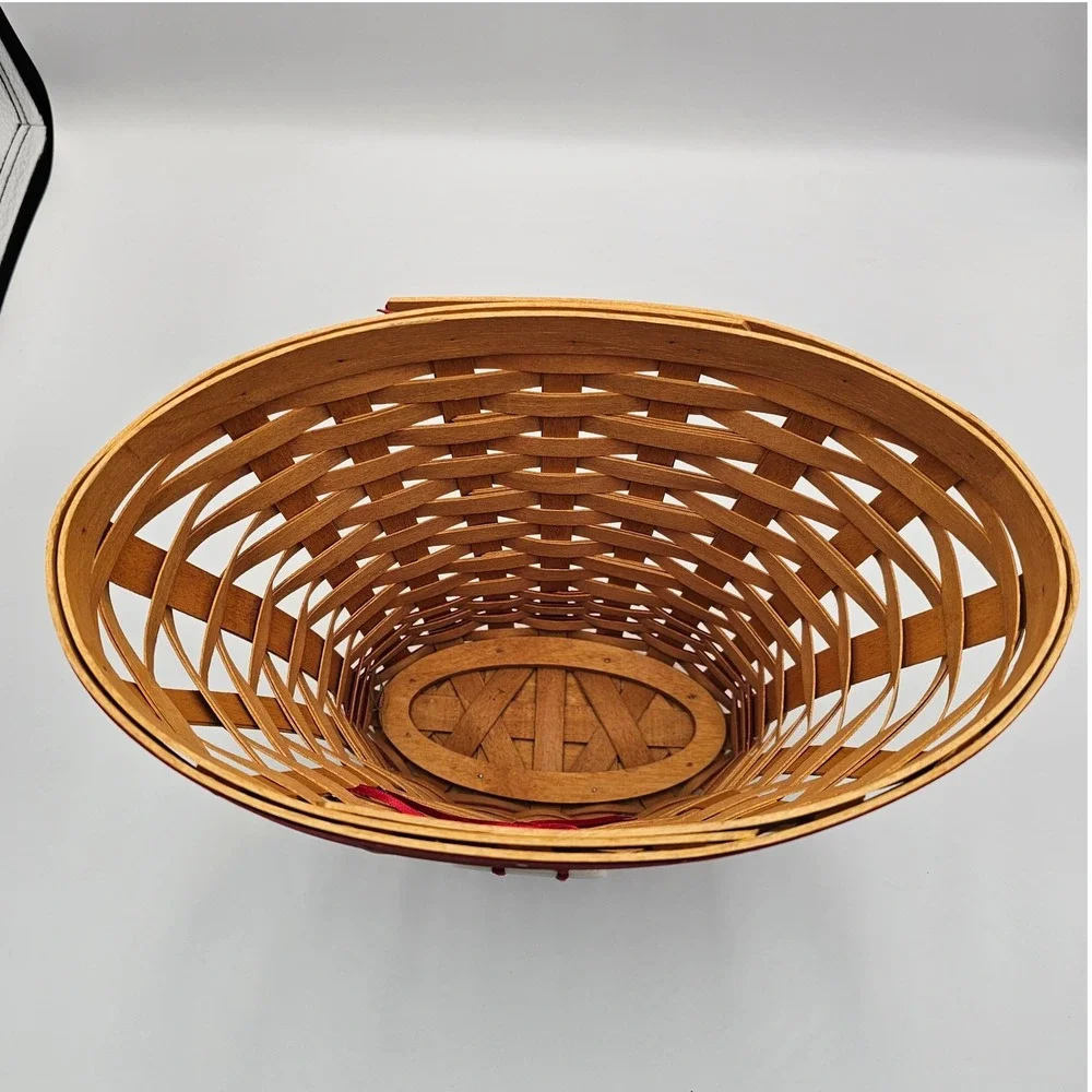 Longaberger 2002 May Series Geranium Basket Set & Tie-On Made in USA Retired